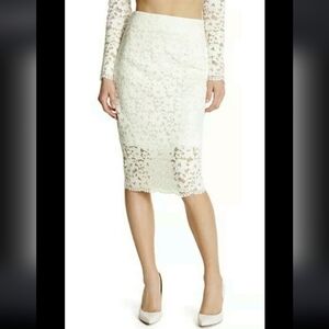 Marciano Floral Lace Pencil Skirt